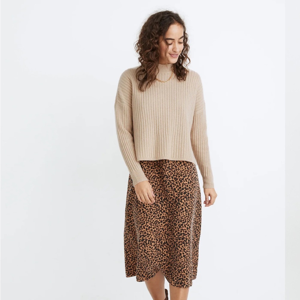 Madewell (Re)sourced Cashmere Ribbed Mockneck Pullover Sweater